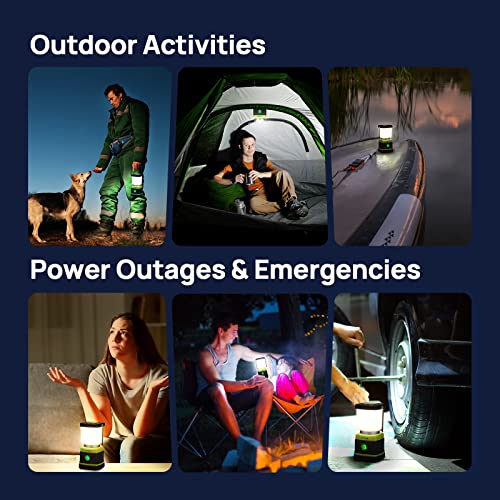 Consciot 4 Pack Green Battery-Powered LED Camping Lanterns 1000LM Dimmable & Water-Resistant