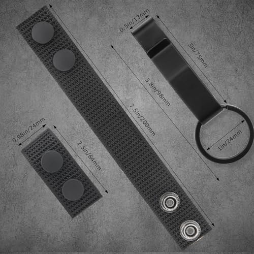 5-Piece Duty Belt Keeper Set with Stainless Steel Key Clip