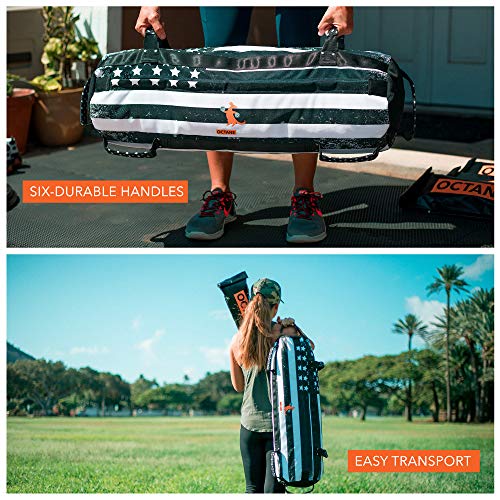 Adjustable Fitness Sandbags - 75lb Home Workout Set with Filler Bags & Exercise Poster