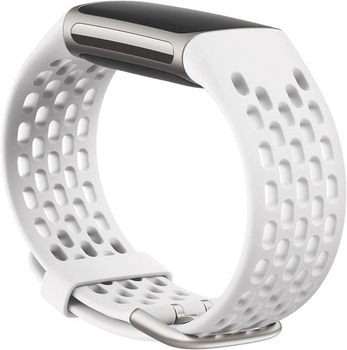 Fitbit Charge 5 & 6 Sport Accessory Band, Official Product, Frost White, Large