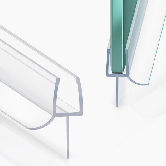 2PCS Shower Door Bottom Seal Strip, Clear PVC, 36" Length, Fits 6mm Thick Glass, Prevents Leaks & Water Damage, Easy Installation, No Adhesive Required (Clear, 36in for 1/4"(6mm) Door)