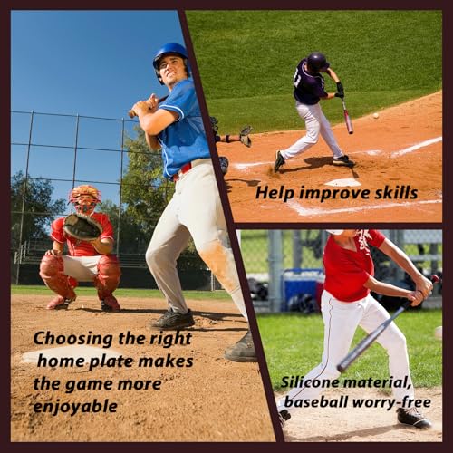 2 Pack Colored Baseball Home Plate 17 Inch Softball Pitching & Hitting Practice Mat