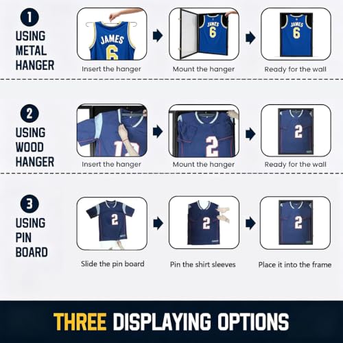 GoldLock Jersey Frame Display Case - T-Shirt Shadow Box with UV Protection - 1 Pack