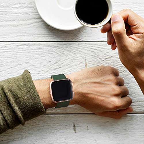AK 6 Pack Sport Bands for Fitbit Versa 2/Versa/Versa Lite/SE Small - Olive Green/Blue/Black/Purple/Lavender/Peach