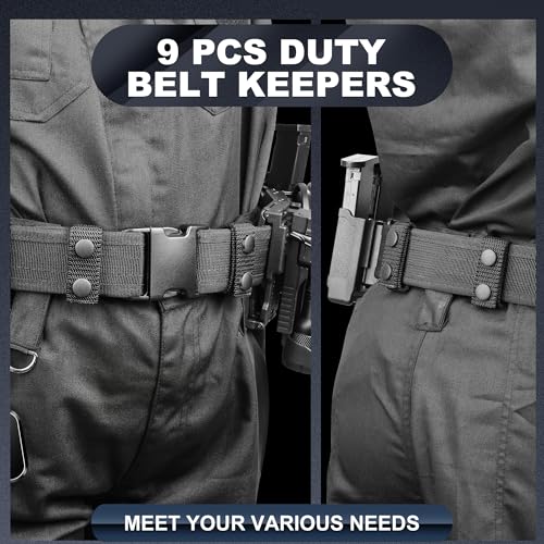 9 PCS Belt Keepers for Duty Belt, 2"-2.25", Nylon Black