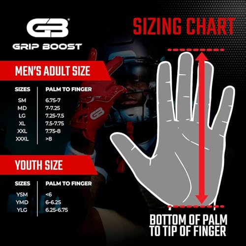 Grip Boost Stealth 6.0 Boost+ Football Gloves Navy Large – Adult/Youth Wide Receiver