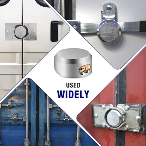 2 Pack of Heavy Duty Hidden Shackle Padlocks with Keyed Alike, Puck Locks, Puck Lock, Outdoor Padlock for Trailer Door Lock, Trucks & Vans (2-7/8 Inch)