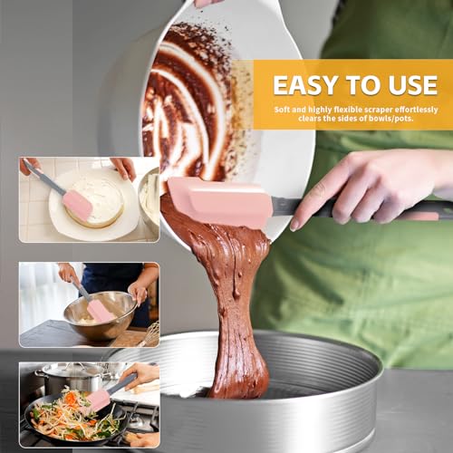 Extra Long Silicone Pastry Brush & Spatula Set - Pink