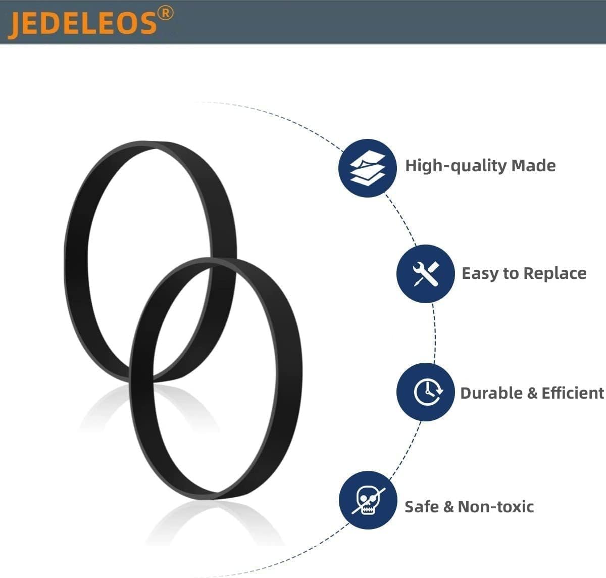 JEDELEOS Replacement Belts and Filter for Eureka NEU100 Airspeed Compact Bagless Upright Vacuum Models NEU100, NEU10AE4, NEU10AE5, NEU102 Series, Replace Parts E0106 and E0105