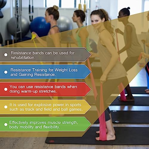 Lianjindun Gradient Blue Resistance Bands Set for Workout & Therapy, 5 Levels