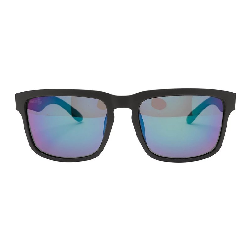 Optic Nerve Unisex Mashup XL Polarized Sport Sunglasses, Matte Black - Smoke w/Green Mirror Lens