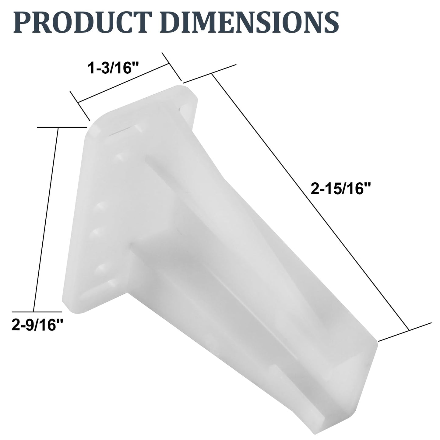 R 7240 Drawer Side Track Brackets, 5/16 in. x 7/8 in., Plastic, White (2 Pair)