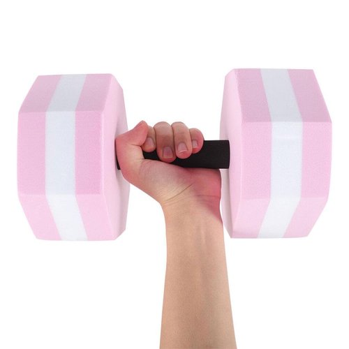 LIOOBO Water Exercise Dumbbells - Aquatic Exercise Dumbell Pair, Foam Pool Weights Dumbbells, Water Fitness Barbells Equipment Pink