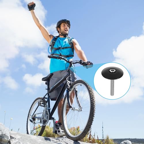 Bicycle Headset Stem Top Cap - 2 Sets Black Aluminum Alloy