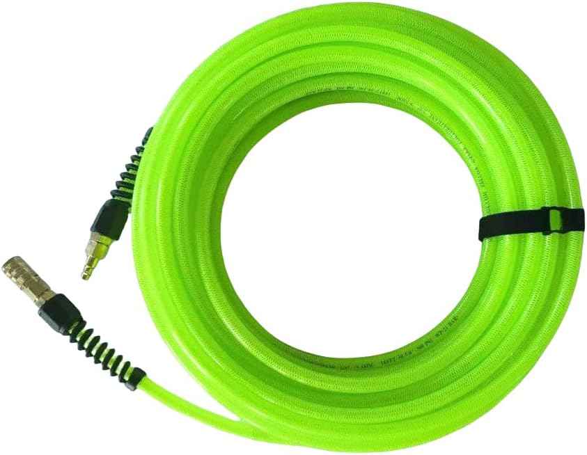 Z-Flex 1/4in. x 100ft. Reinforced Polyurethane Air Hose with Ball Coupler & Safety Plug - 300 PSI