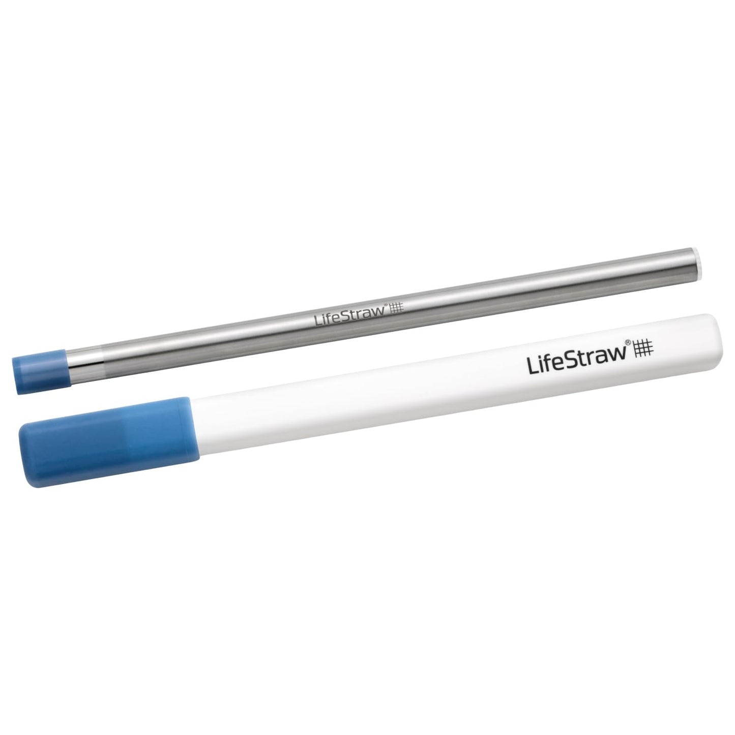 LifeStraw Sip — Reusable Stainless Steel Water Filter Drinking Straw with Carry Case, Removes Microplastics, Bacteria and Parasites for Travel and Everyday Use, Stormy Blue