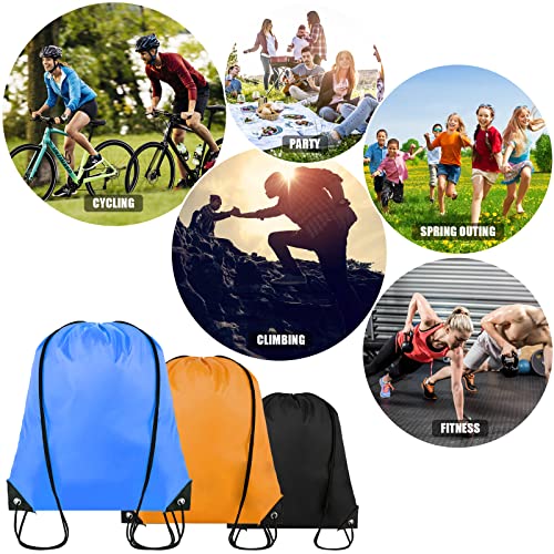 60 Pcs Drawstring Backpack Bulk 16.5x13.4in with 20 Colors - Versatile Nylon Bags