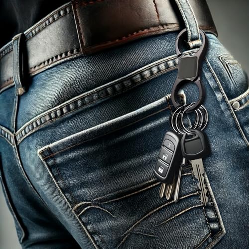 Heavy Duty Quick Release Keychain - Zinc Alloy Key Organizer with 4 Rings