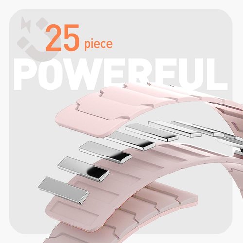 LYSANDRA Magnetic Watchband Compatible with Fitpolo AR-01, Silicone Sport Strong Magnet Strap for aeac AR-01 Smart Watch, for women (Pink)
