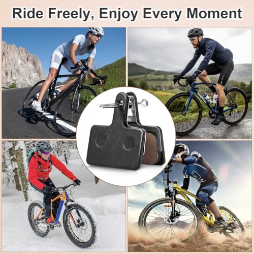 Semi-Metallic Bicycle Disc Brake Pads - 2 Pairs, Quiet MTB Brakes