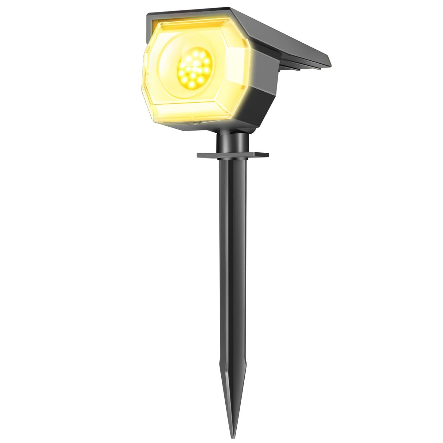 Peasur 1 Pack Solar Spot Lights Outdoor, Solar Spotlights Outdoor Waterproof 2-in-1 Auto On/Off Landscape Lighting for Outside Yard Garden (Warm White)