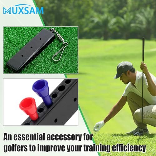 Golf Tee Holder with Keychain - Black, 12 Tees & 3 Ball Markers