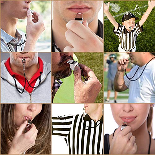 Stainless Steel Whistles with Lanyards - Loud Coach & Referee Whistle - 2pcs