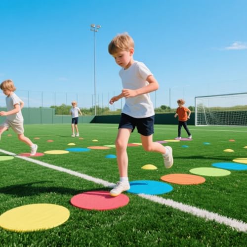 9 Inch Non-Slip Poly Spot Markers Set for Agility Training - 6 Pieces