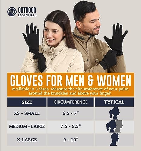 OutdoorEssentials Touchscreen Winter Gloves Men Women - Hiking Mens