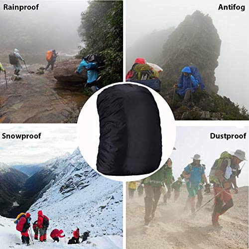 Waterproof Backpack Rain Cover with Anti-Slip Strap - Black 15-25L