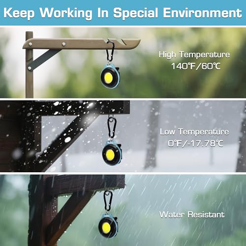 WORKPRO COB Keychain Work Light 3PCS Multicolor Rechargeable Mini Flashlights