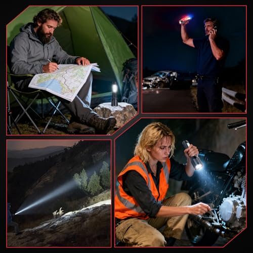 XL 2 Pack Rechargeable 1,500,000 Lumen LED Flashlights with 6 Modes, Zoom, COB Side Light – Sogidon