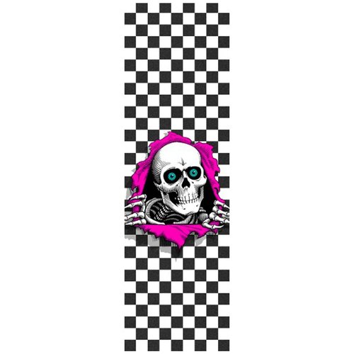 Powell Peralta Skateboard Griptape Ripper Checker White 10.5" x 33" Grip Sheet