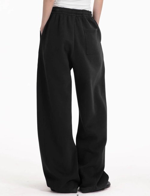 FACDIBY Women's Fleece Lined Barrel Sweatpants Baggy Casual Wide Leg Pants Drawstring Athletic High Waisted Lounge Sweats with Pockets Black S