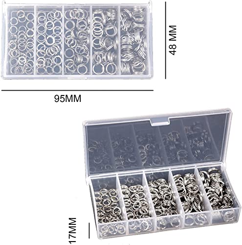 200PCS Stainless Steel Split Ring Lure Connectors with Pliers - 5-9mm