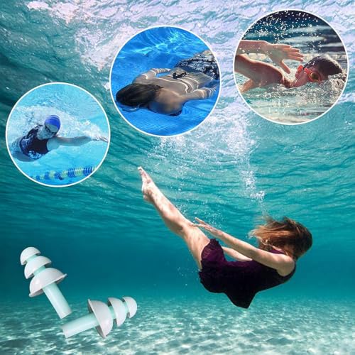 14 Sets Silicone Swimming Ear Plugs - Reusable Waterproof Ear Protection