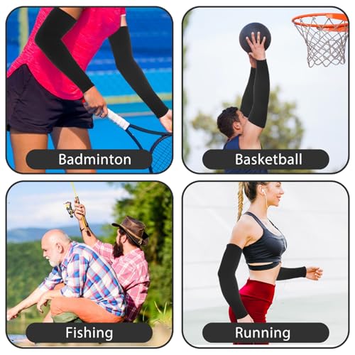 UV Sun Protection Arm Sleeves - Cooling Compression Sleeves - 2 Pairs