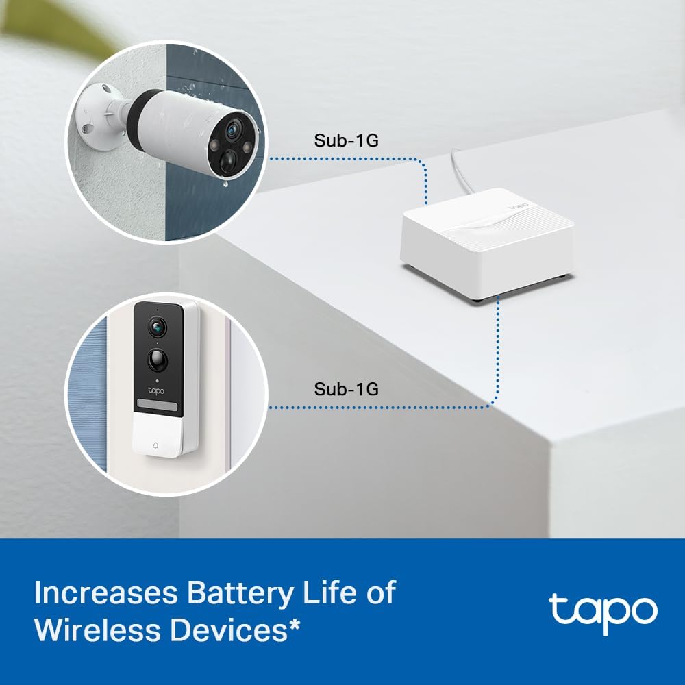 TP-Link Tapo Smart Hub H200 - 64 Device Capacity, Built-In Chime, 512GB Storage