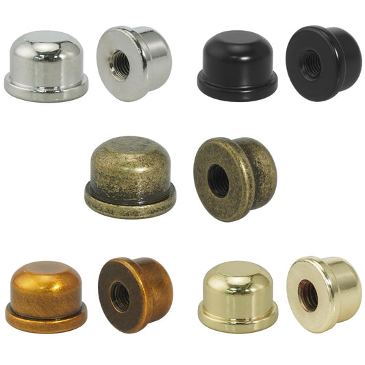 Asjeumt 10 Pcs Lamp Finial 5 Colors Lamp Toppers Screw on Solid Finials for Light Harp Lampshade Finial, Replacement Lamp Shade Screws Cap Knob - 2 Each Of Antique Gold, Silver, Black, Bronze, Gold