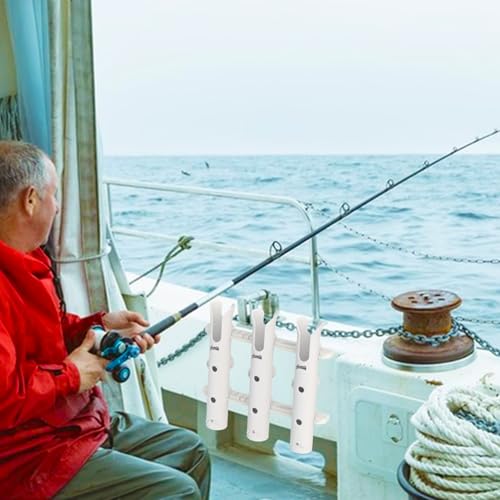 Wall Mounted Fishing Rod Holder Tube - ABS Marine Grade Rack - 1-Pole White