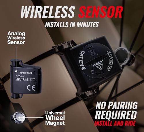 Wireless Bike Computer with Oversized Display - Black