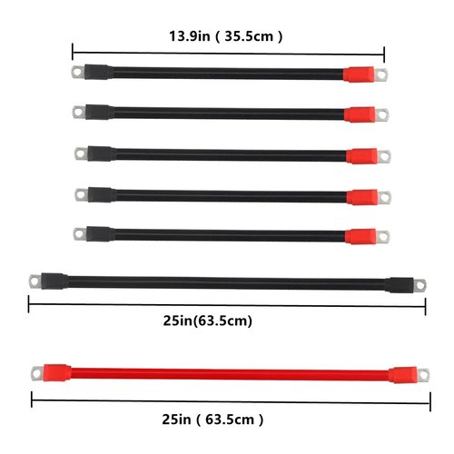 Golf Cart Battery Cable,HKOO Golf Cart Battery Cables Wiring Kit for EZGO TXT 1994 & UP 36 & 48 Volt with 4 Gauge 7 PC AC/DC Wire Golf Cart Battery Cable Set