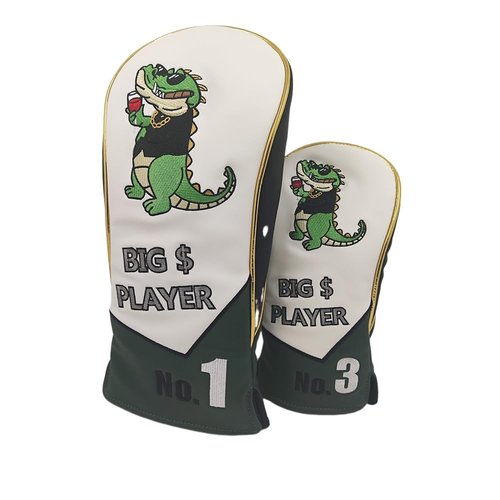 Golf Head Covers Fairway Wood #3 Cartoon Embroidery Luxurious Waterproof and wear-Resistant Silicone Leather Durable Club Covers