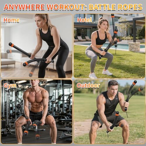 Adjustable Ropeless Battle Ropes - Cordless Weighted for HIIT