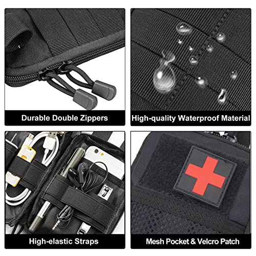 Black Tactical EDC Pocket Organizer Pouch Nylon Molle Multi-Tool Storage