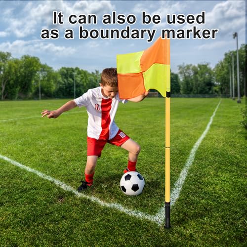 Soccer Corner Flags Set of 4 - 5FT Training Poles for Agility