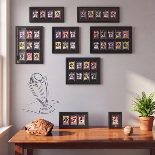 Sports Card Display Frame with Magnetic Holder & Tempered Glass