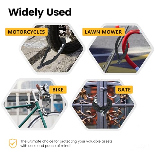 GaleRun Bike Chain Lock 3ft Heavy-Duty Anti-Theft Steel Security Chain with 2 Keys