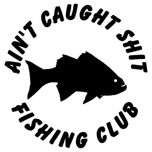 Fishing Club Funny Fish Decal - 5.5-inch Vinyl Sticker for Car or Boat