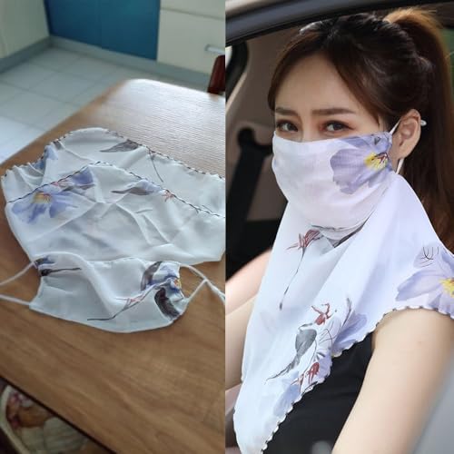 Sun Protection Neck Gaiter 2Pack for Women - Breathable Face Cover Scarf with Ear Loops